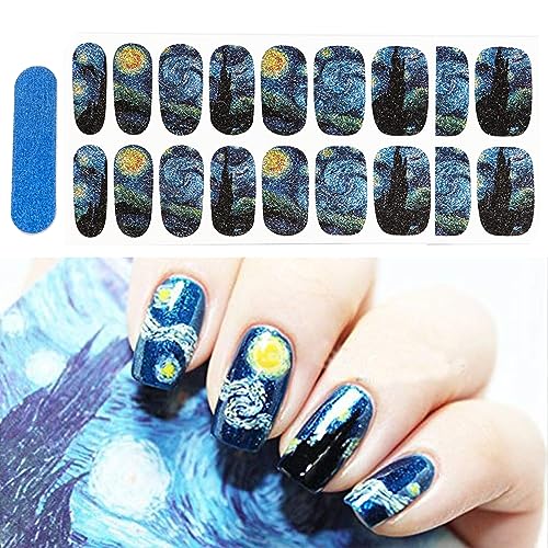 Starry Night Nail Stickers - 28 Nail Wraps & Nail Art Accessories