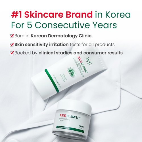 Dr. G R.E.D. Blemish Clear Hyal-Cica Soothing Serum - Korean Skincare - Long-Lasting, Hydrating Serum for All Skin Types - Cools Skin Temperature - Hyaluronic Acid & Centella Asiatica - 1.69 fl oz