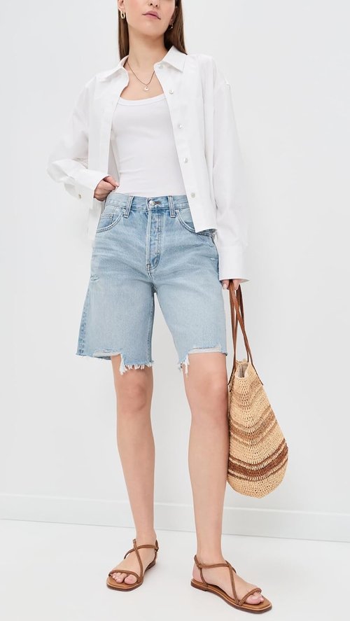 Madewell Essex Long Baggy Shorts - Stylish Women's Summer Comfort | Versatile Fit & Soft Fabric