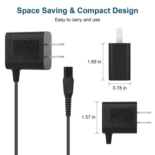15V Charger Power Cord Adapter Compatible with Philips Norelco HQ8505 9000 7000 5000 3000 Older Shaver Series, Multigroom MG5750 MG7750 MG7770 MG7790 S9987 Electric Shaver Razor Trimmer Charging Cord