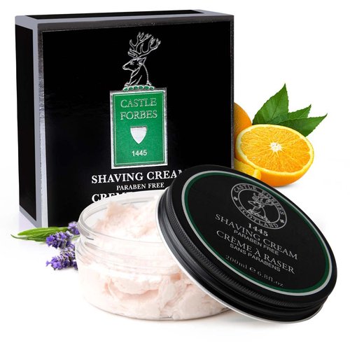 Castle Forbes 1445 Shaving Cream - Moisturizing Lather with Essential Oils | 6.8 fl. oz. | Protects Against Razor Burn & Irritation