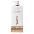 Native Body Wash - Cocoa Butter & Vanilla | 24-Hour Hydration for Dry Skin, 22 oz