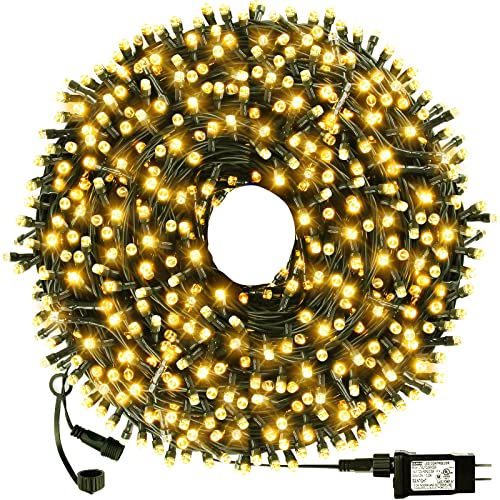 Warm White 300 LED Christmas String Lights 108ft with 8 Modes & End-to-End Connectable
