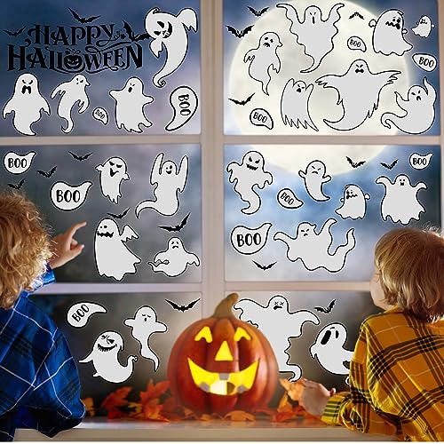 Halloween Ghost Wall Stickers - White Ghost Window Clings for Decor