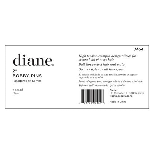 Diane Bobby Pins - 2" Black Hair Pins | 1 Lb. Pack (Approx. 600 Pins) for Secure Styling