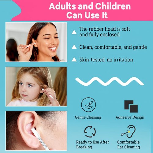 Adhesive Ear Cleaner Earwax Removal Tools, Reusable Sticky Ear Swabs, Washable Design, 24 Pack for Gentle Ear Cleaning (Olive Green)
