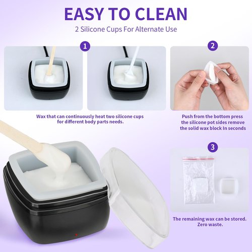 Nose Wax Kit Men, Nose Ear Hair Waxing Kit for Men and Women with 100g Wax, 45 Sticks, Nose Ear Hair Removal Kit, USB Fast Heat, Smart Constant Temp, Multi-Accessories, Black