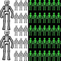 Glow in The Dark Mini Skeleton Decorations - 50 White Tiny Figurines for Halloween Haunted House & Party Favors