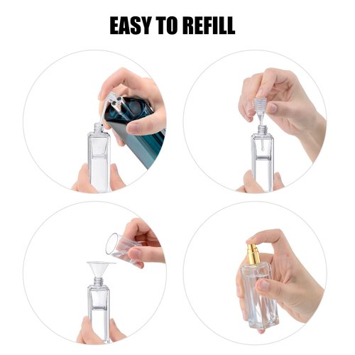IRON BILL 30 ml Glass Spray Bottle, 1 oz Perfume Bottles Empty, Glass Atomizer, Small Travel Atomizer Bottle Refillable (6 PCS, Sliver)