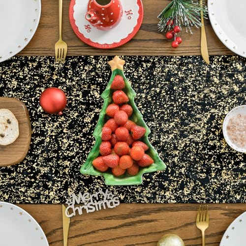 Black Dutch Fleece Table Runner 13x108 Inch Holiday Kitchen Decor