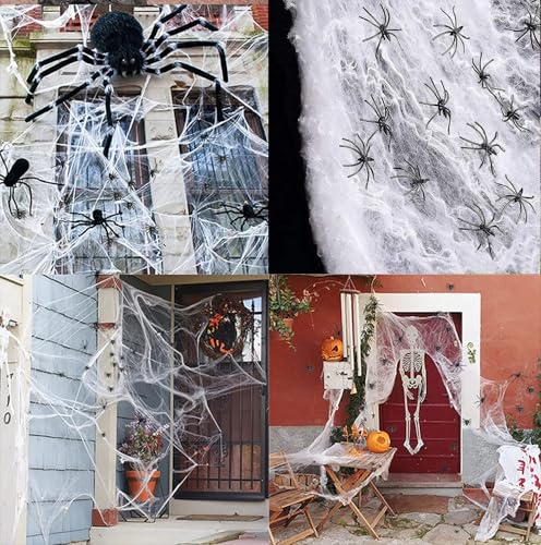 Halloween Balloon Garland Kit with Spiders Web and Spooky Balloons for Party Decorations