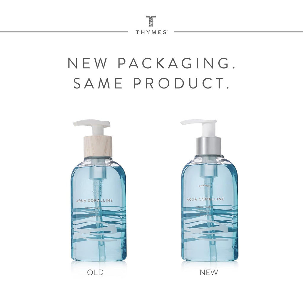 Thymes Moisturizing Hand Wash Soap - Luxury Glycerin & Kelp Formula - Serene Aqua Coralline Scent (8.25 oz)