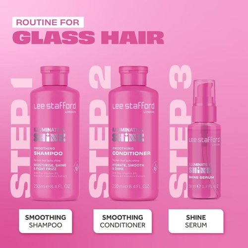 Lee Stafford Shine Hair Serum - Illuminate & Shine | Anti-Frizz Styling Oil for Dry Hair, 1.7 Fl Oz