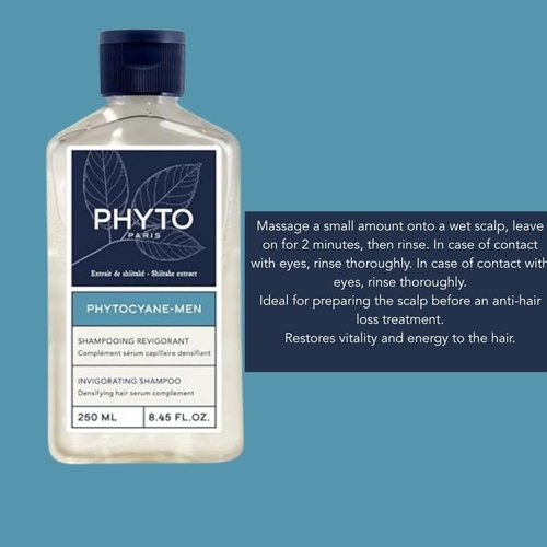 PHYTO PHYTOCYANE Men’s Invigorating Shampoo - Hair Thinning Treatment, 8.45 fl. oz.