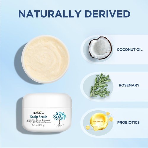 Bablabear Scalp Exfoliator Scrub - Itchy Scalp Treatment for Dandruff Relief | Sulfate-Free, Clarifying Formula