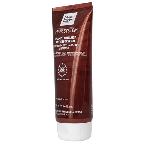 Martiderm Hair System 3GF Antiseborrheic Shampoo - 200ml for Healthy Scalp & Hair