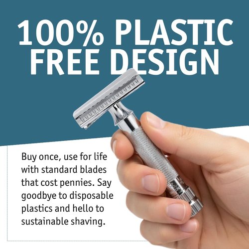 MERKUR 37C Double Edge Safety Razor | Slant Bar Design - Standard Handle | Made in Germany | Plastic-Free | Two Piece Design