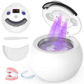 SAYCLO Dental Ultrasonic Retainer Cleaner - 48kHz Dental Cleaning Pod for Denture, Braces, Mouth Guard, Toothbrush Heads, Jewelry, 4 Modes Retainer Cleaner Machine with Digital Timer & 200ML,White