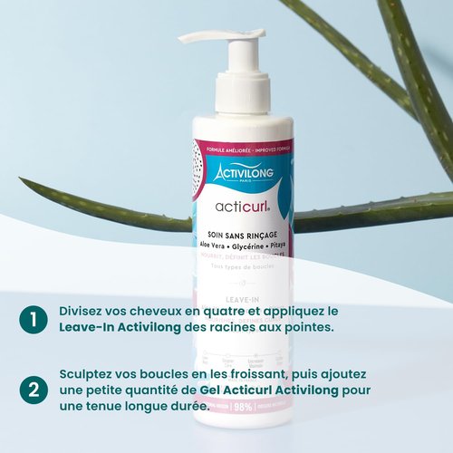 Activilong Acticurl Leave-In Cream - Nourishing Curl Definition & Frizz Control - 240 ml with Dragon Fruit & Aloe Vera