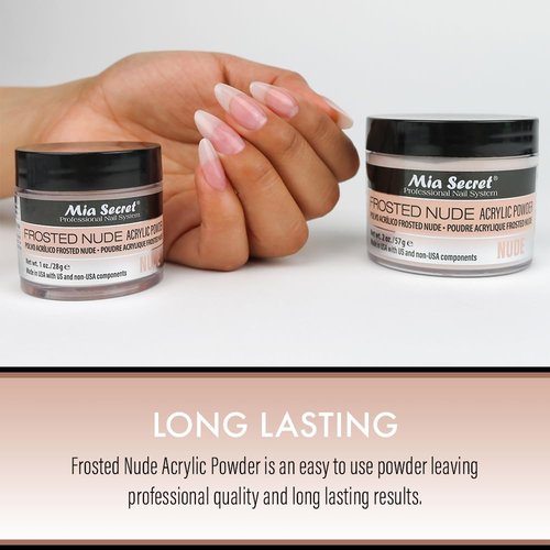 Mia Secret Frosted Nude Acrylic Powder - Made in USA | Available in Multiple Sizes (1 oz.)