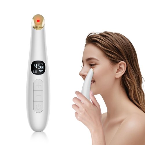 DOCOCO Eye Lift Wand, 3 Modes Eye Massager Wand, Eye Massager for Dry Eyes, Dark Circles and Puffiness, Eye Lifting Device for Fine Lines, White
