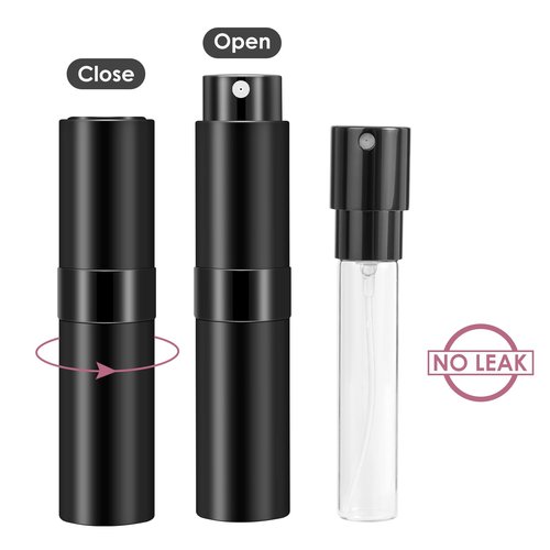 Saiveina 8ml Travel Perfume Atomizer Bottles Refillable, Mini Atomizer Sprayer for Perfume, Empty Travel Cologne Bottle Pocket Perfume Dispenser(4 Pack)