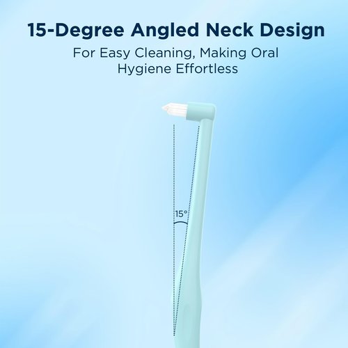 Fremouth End Tuft Toothbrush with Covers, Small Head for Hard-to-Reach Areas, Orthodontic Toothbrush for Braces, Soft Bristles for Adults, Individually Wrapped, 6-Pack