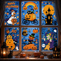 Halloween Window Clings Decor - 8 Large Electrostatic Stickers for Doors and Windows