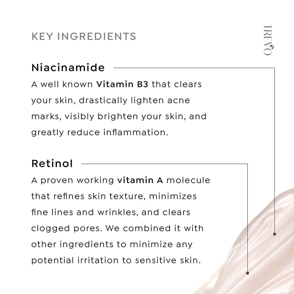 Trevo Peptide Night Cream - Hydrating & Firming Anti-Aging Face Moisturizer with Peptides & Retinol - 50g/1.8oz