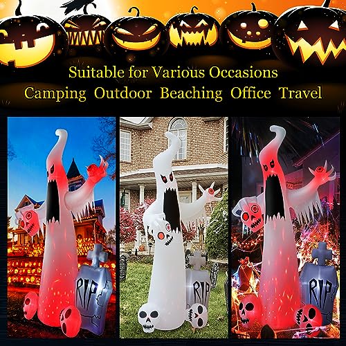 12 FT Halloween Ghost Inflatable Outdoor Decoration with Skulls - Spooky Yard Decor