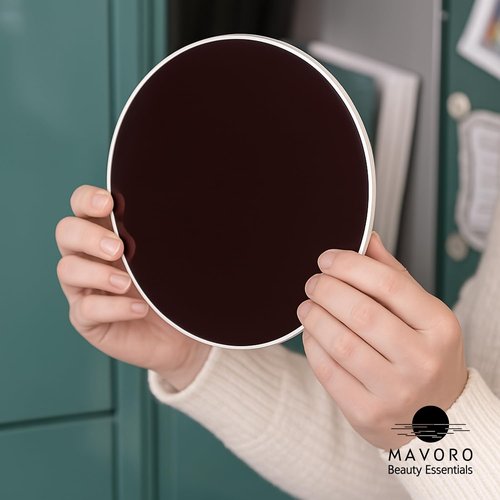 Mavoro 7" Magnetic Locker Mirror Round | Acrylic - Unbreakable | Sleek Frameless | Glassless Safety Kids Mirror | Suitable for School lockers, Refrigerators, Locker Accessories, Office cabinets