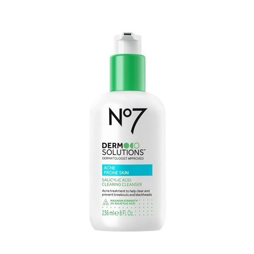 No7 Derm Solutions Salicylic Acid Facial Cleanser - Exfoliating Face Wash for Acne-Prone Skin | 6.7 fl oz