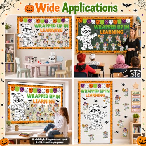 Halloween Mummy Bulletin Board Set - Wrapped Up in Learning Classroom Decor - Variation: Halloween