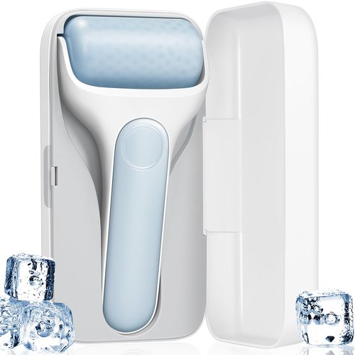 MORGLES Ice Roller for Face, Premium Facial Roller for Puffiness, Dark Circles and Lymphatic Drainage, Cold Face Roller for Women Self Care with Carry Case