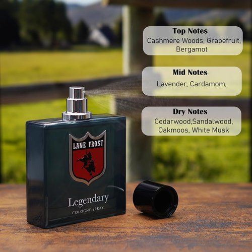 Lane Frost Legendary Cologne for Men - Authentic Western Scent | Long-Lasting Woodsy Fragrance