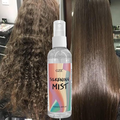 GZE Straight Silk Spray - Moroccan Argan Oil Thermal Protector | Alcohol-Free Hair Detangler & Heat Protectant