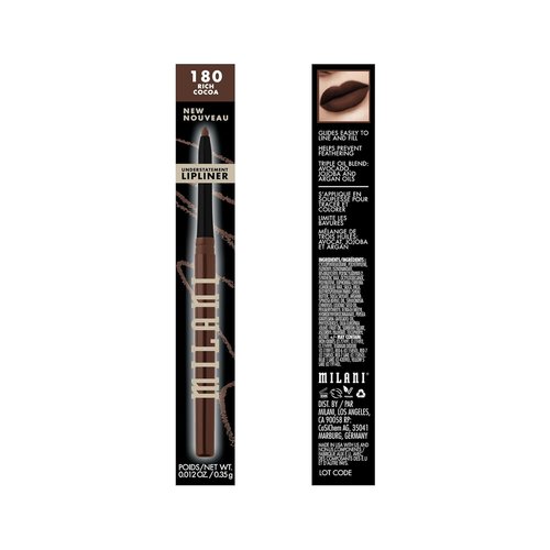 Milani Understatement Lipliner Pencil - Highly Pigmented Retractable Lip Liner for Easy Makeup | Rich Cocoa