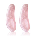 Noche Y Dia Rose Quartz Spoon 2-in-1 Beauty Tool: Spatula & Gua Sha for Face - Massager and Skincare Applicator for Creams, Serums, and Masks - 2 Pack