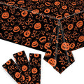 Halloween Pumpkin Tablecloth Pack of 3 - 54x90 Inch Plastic, Orange & Black Variation