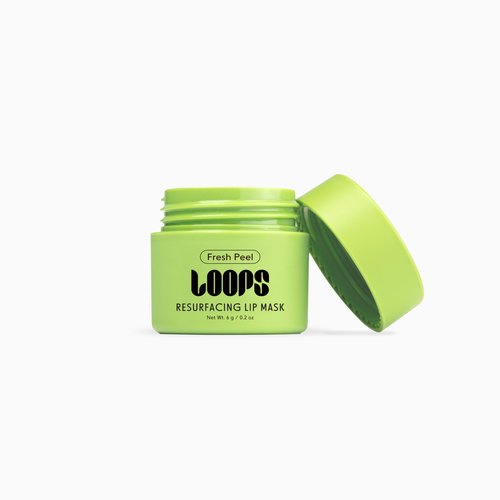 LOOPS Fresh Peel Resurfacing Mini Lip Mask - Gently Exfoliates with Fruit Enzymes & Apricot Seed, Smooths Texture, Locks in Hydration for Softer, Refined Lips - Helps Clarify and Polish Lips