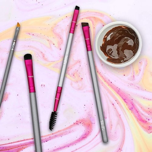 Skiennix Eyebrow Brush Kit - Thin Angled Brushes for Shaping & Concealing | Duo Spoolie & Firm Bristles