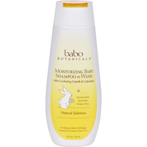 Babo Botanicals Moisturizing Baby Shampoo & Wash - Oatmilk Calendula, 8 Fl Oz