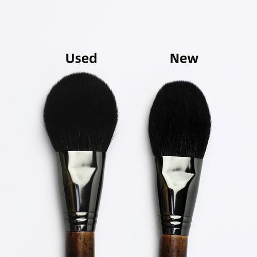 Anshute Natural Goat Hair Makeup Brushes Set of 4, Face Brushes, Professional Natural Hair Cosmetic Brushes, Beech Wood Handle. Super Soft Bristles, Variety of Brushes.