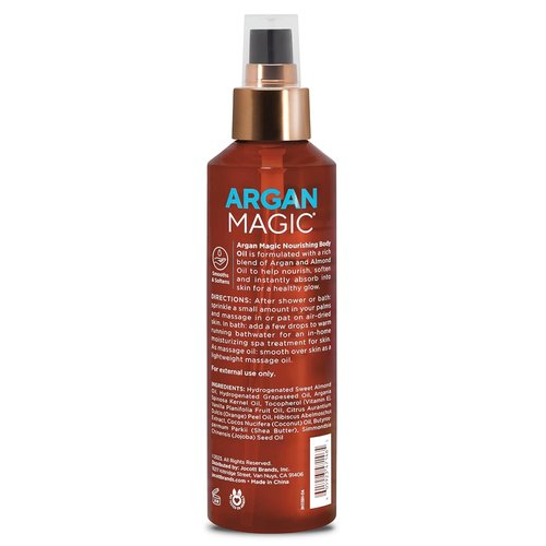 Argan Magic Nourishing Body Oil - Intense Hydration with Argan & Almond Oil | Paraben Free, 6 FL Oz