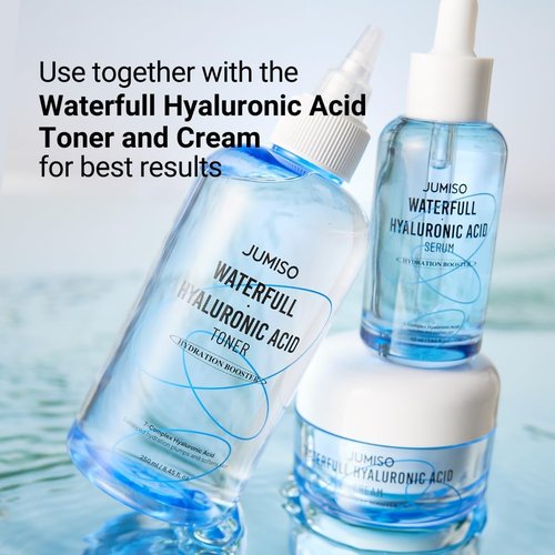 Jumiso Waterfull Hyaluronic Acid Serum 1.69 fl.oz / 50ml | Face Moisturizer, Facial Hydrating Serum for All Skin Types, Moisture Booster for Dry Skin | Vegan, Fragrance-Free