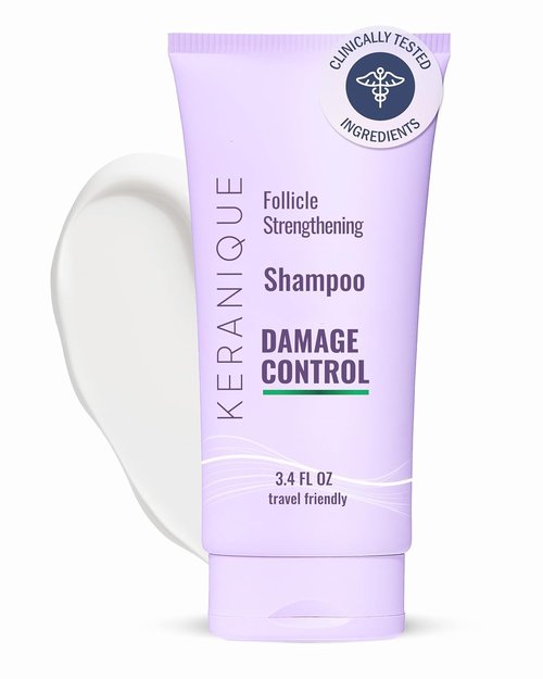 Keranique Damage Control Shampoo - Intense Repair for Thinning Hair with Keratin & Biotin | 4.5 Fl Oz