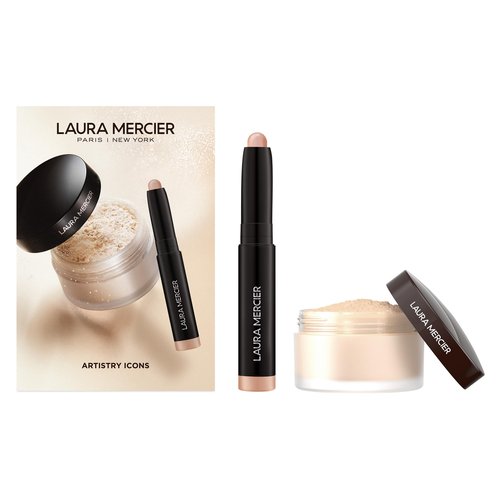 Laura Mercier Translucent Loose Setting Powder, 24HR Shine Control, Infused with Vitamins C + E, Soft Matte Finish, Normal to Oily Skin, 4 Shades for Virtually All Skin Tones, Holiday Gift Set