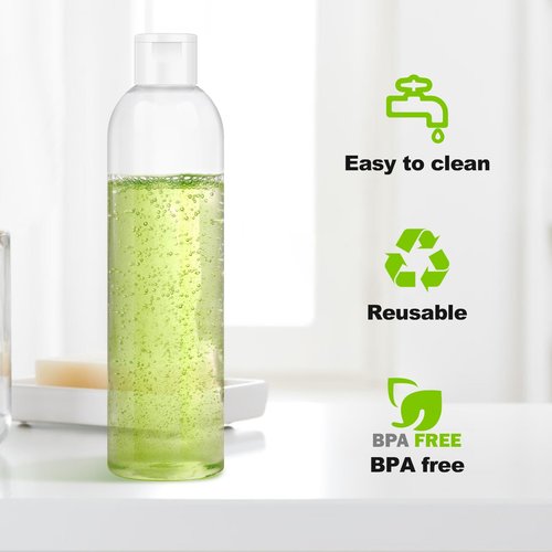 Neendohome 6 Pack 8 oz Travel Squeeze Bottles with Flip Caps Refillable Empty Plastic Containers for Toiletries Shampoo Lotions Oils