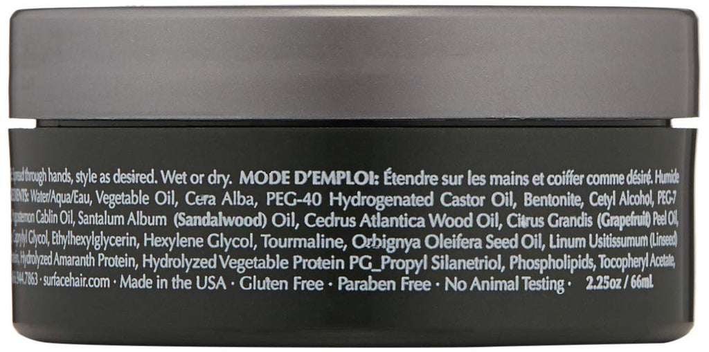 SURFACE Hair Men Styling Mud - Flexible Strong Hold with Flax & Bamboo - 2.25 oz