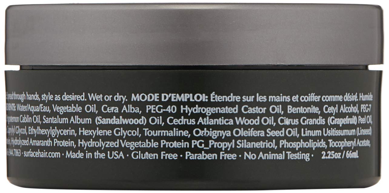 SURFACE Hair Men Styling Mud - Flexible Strong Hold with Flax & Bamboo - 2.25 oz